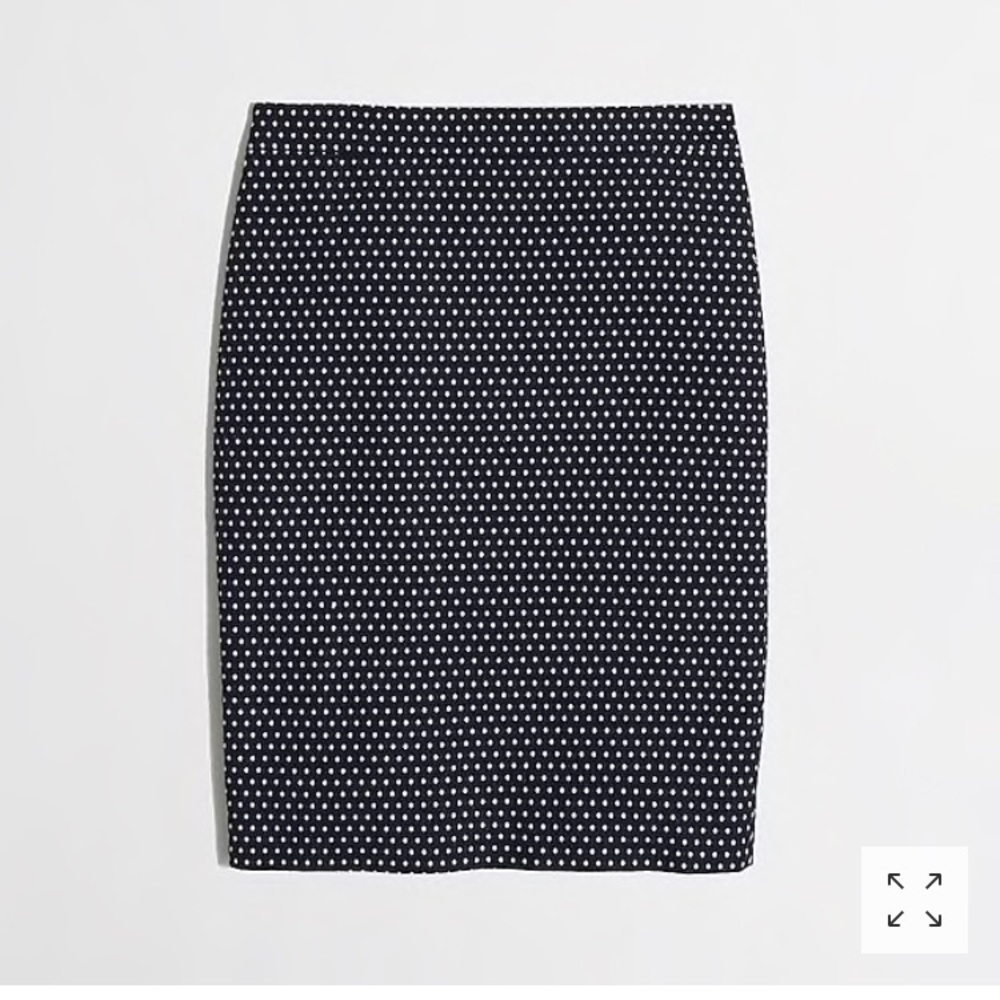Jacquard polka dot pencil skirt